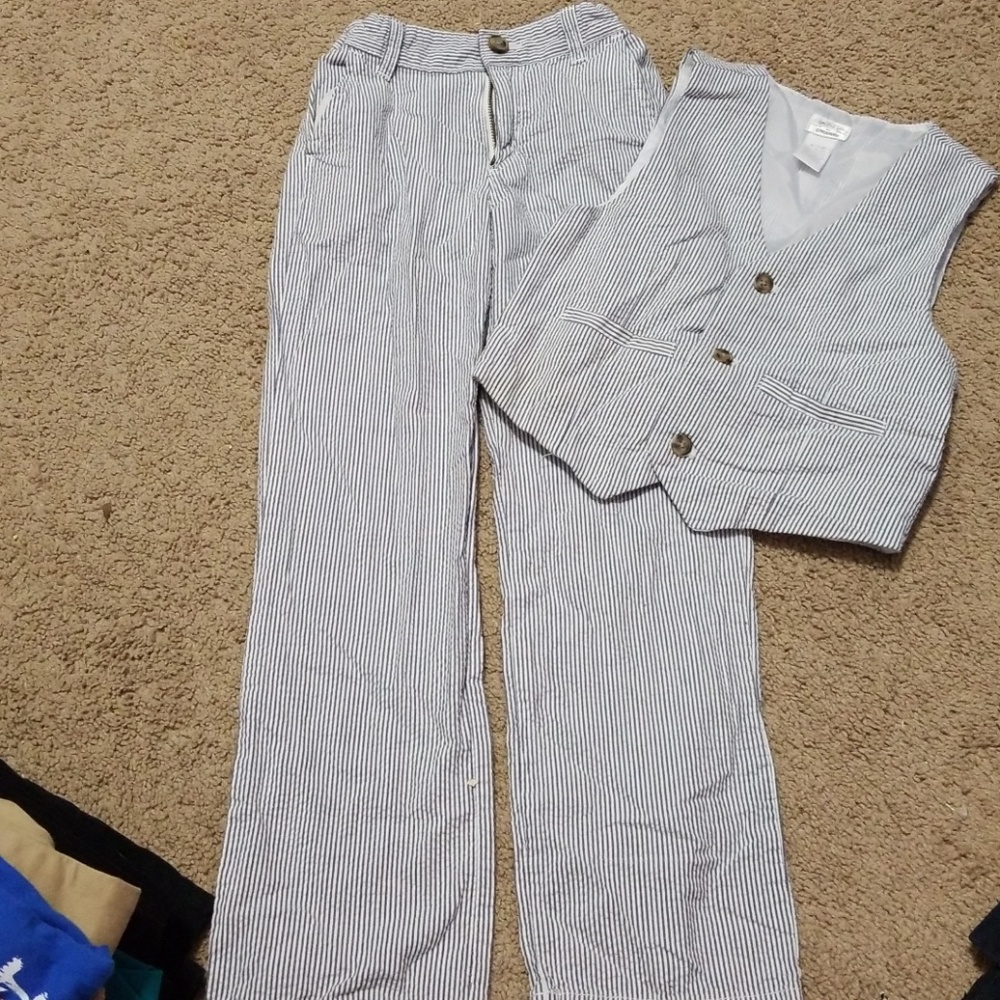 Gymboree seersucker pants and vest M 7/8
